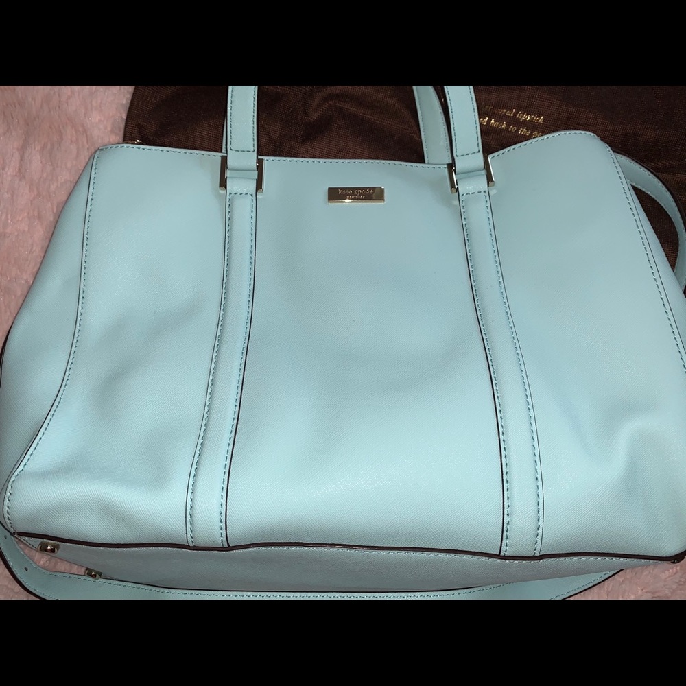 Kate Spade Newbury Ln Loden Lg Blue Leather Purse